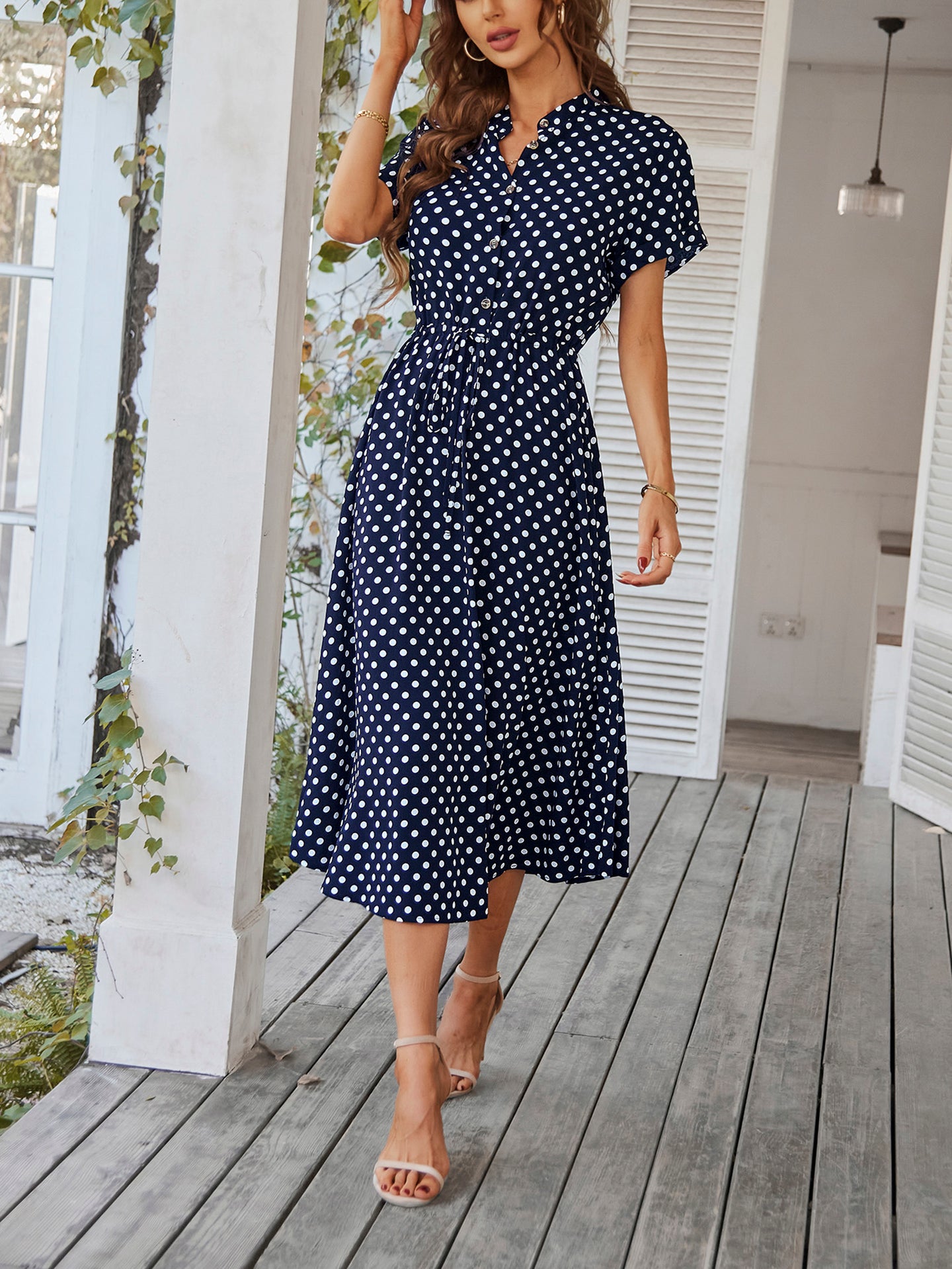 Women Polka Dot Printed A-Line Dress