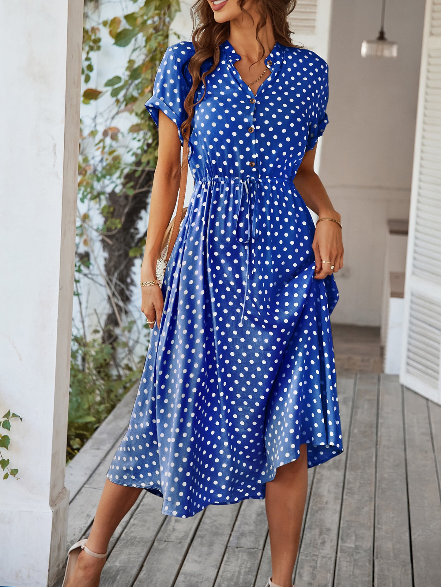 Women Polka Dot Printed A-Line Dress
