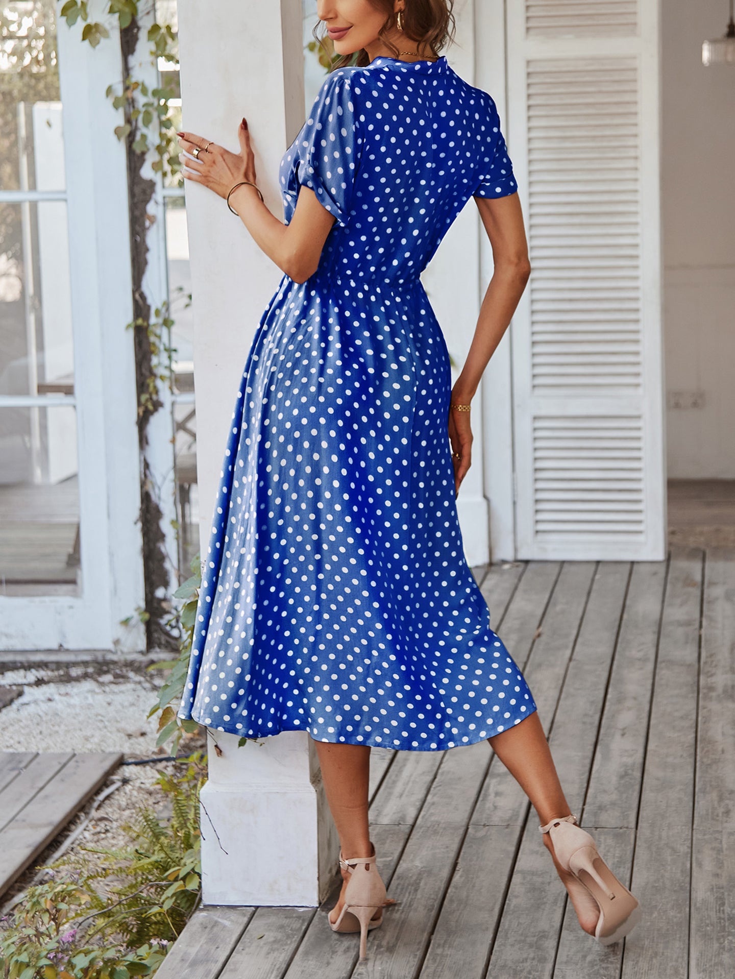 Women Polka Dot Printed A-Line Dress