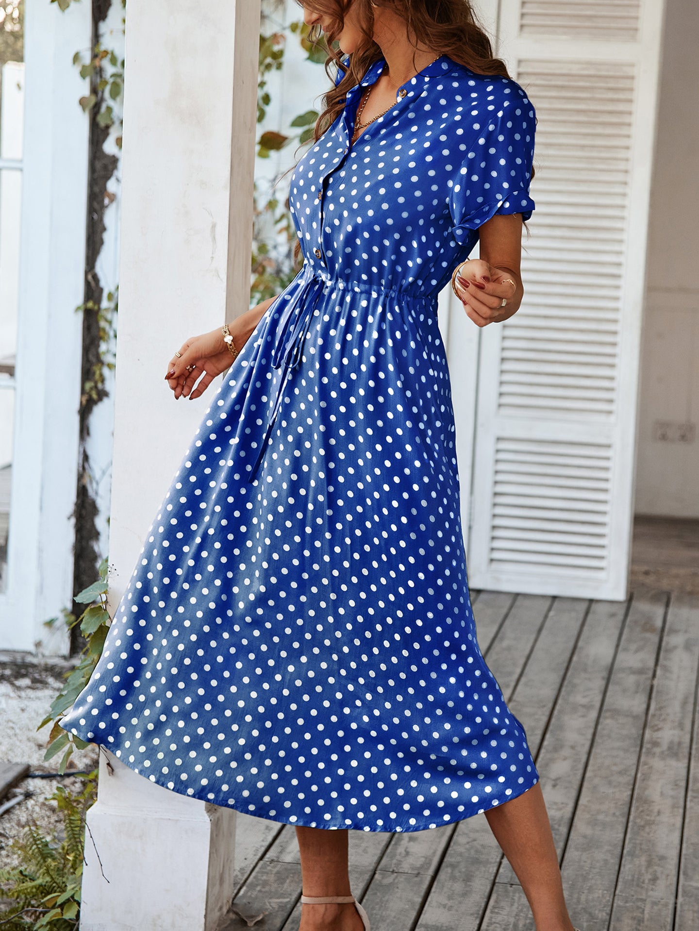 Women Polka Dot Printed A-Line Dress