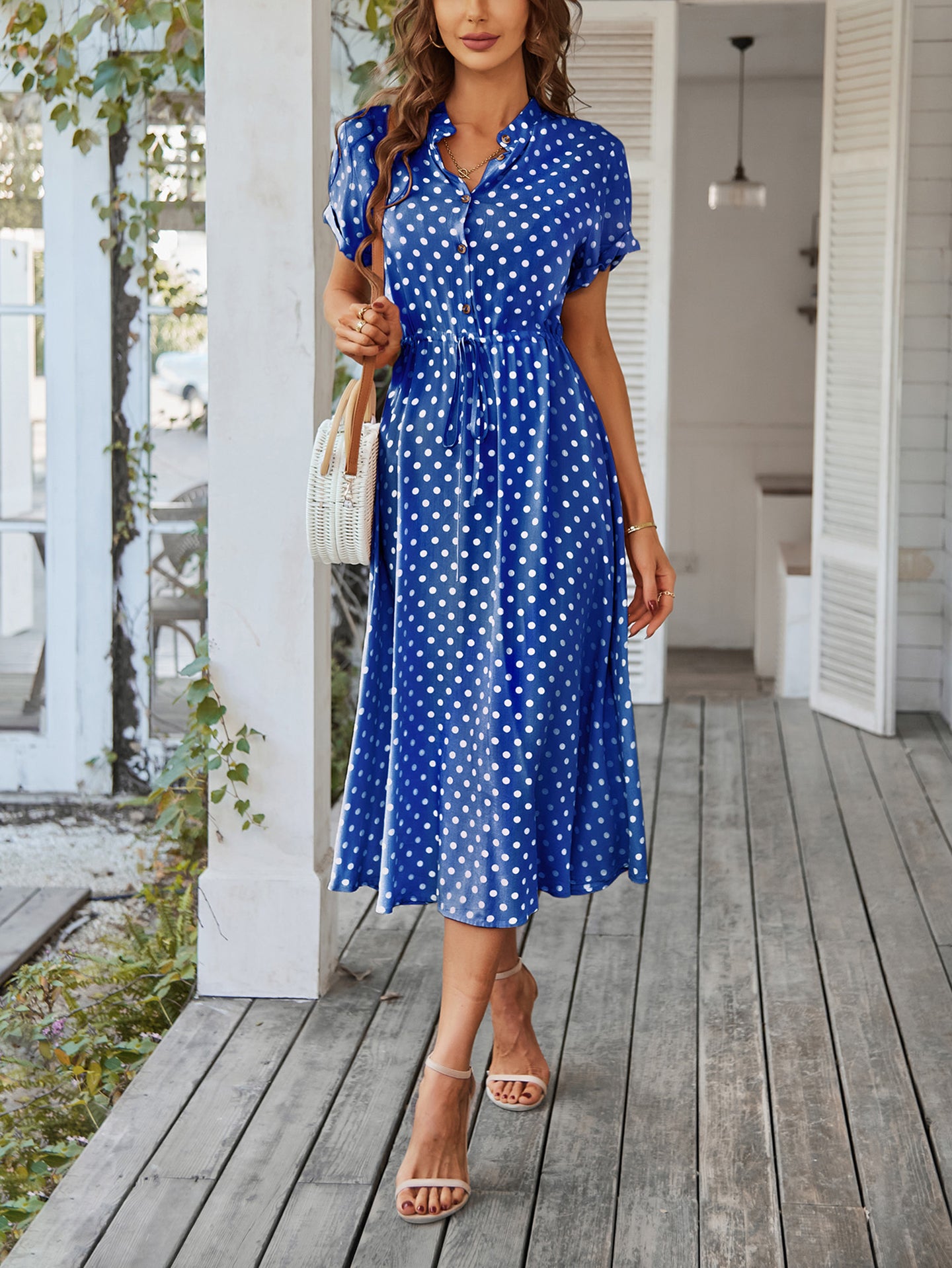 Women Polka Dot Printed A-Line Dress