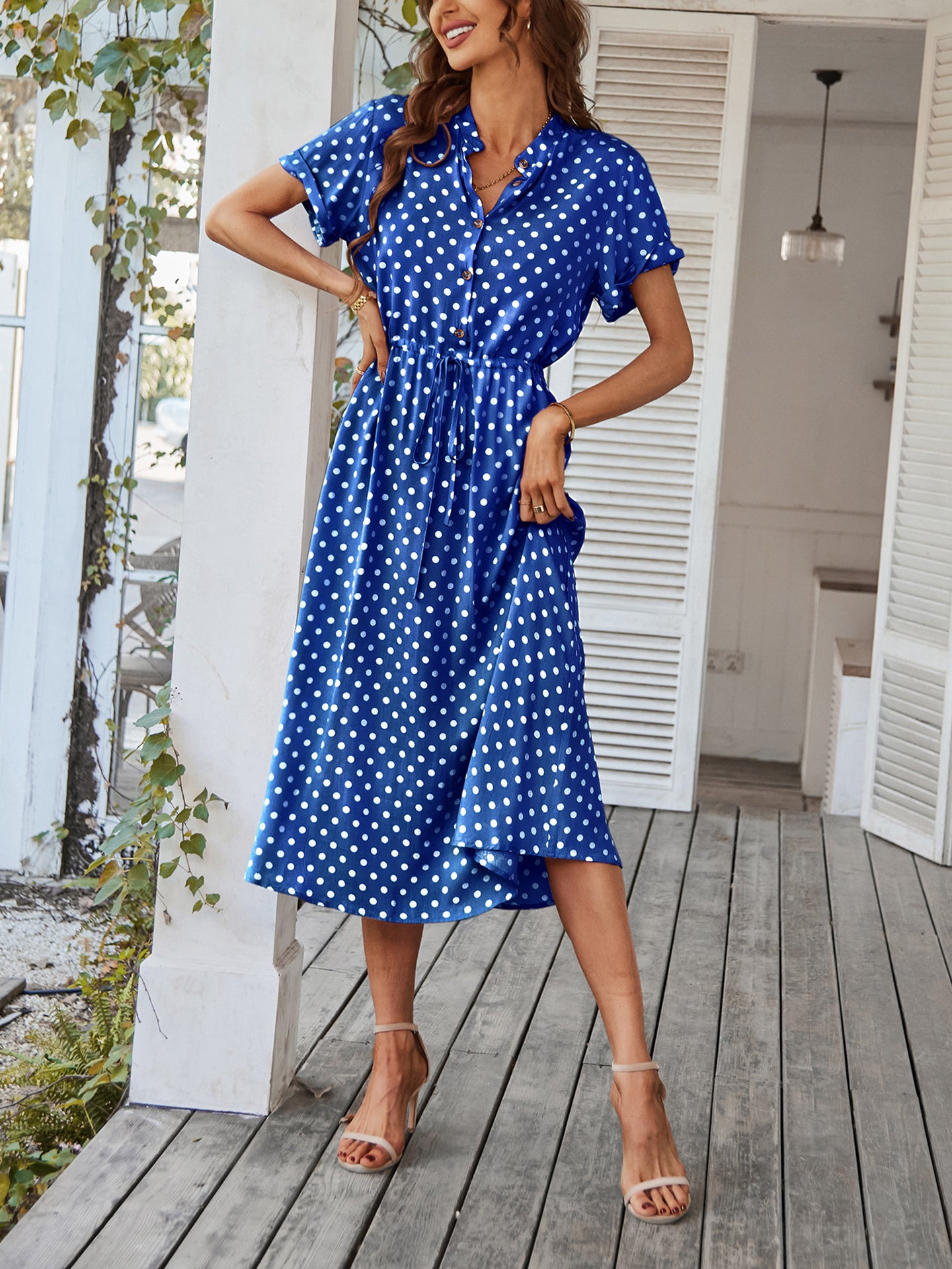 Women Polka Dot Printed A-Line Dress