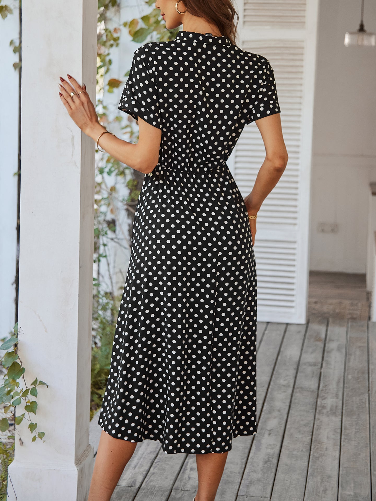 Women Polka Dot Print A-Line Dress