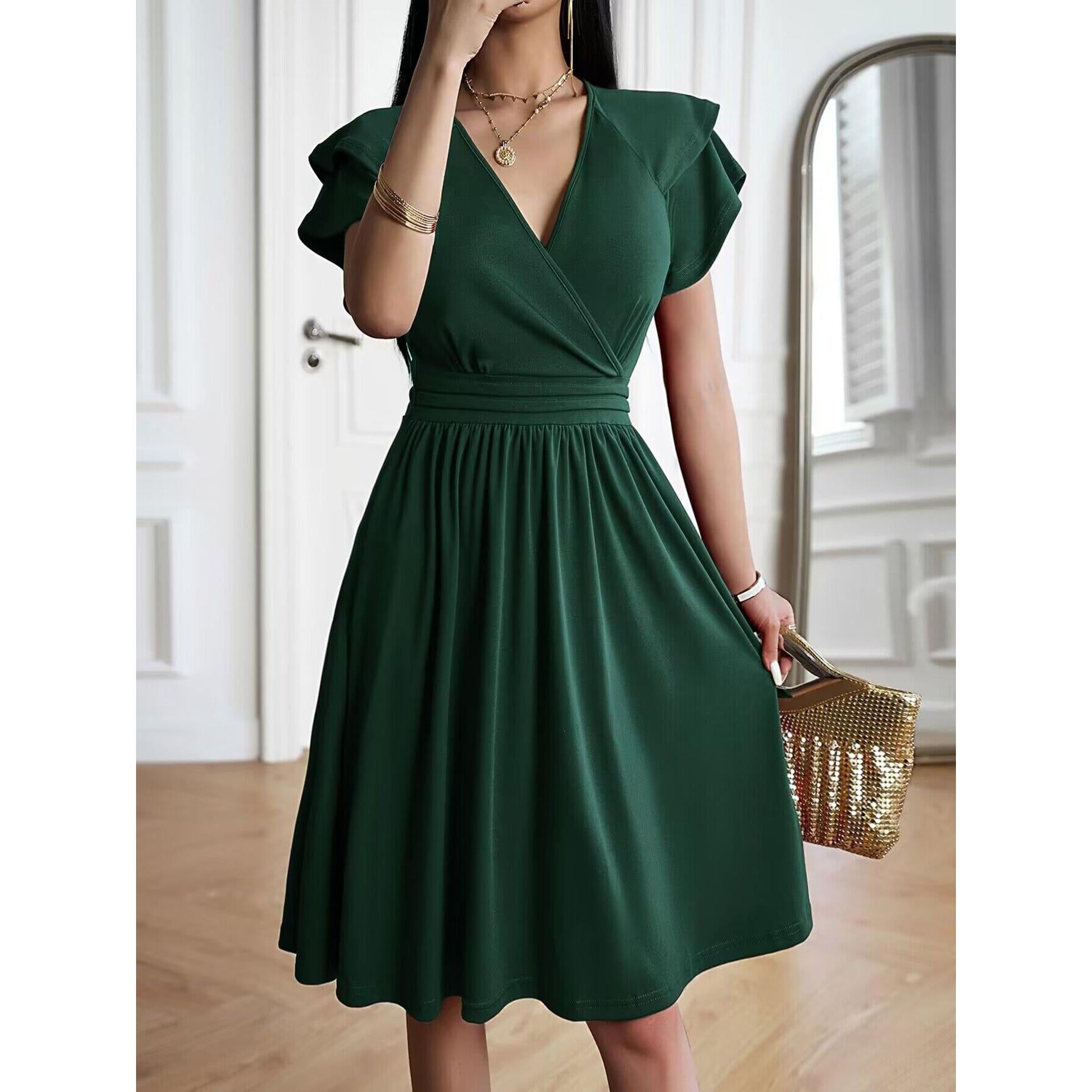 Women V-neck Fit & Flared Dress