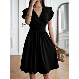 Women V-Neck Fit and Flare  Dress