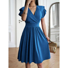 Women V-Neck Fit and Flare  Dress