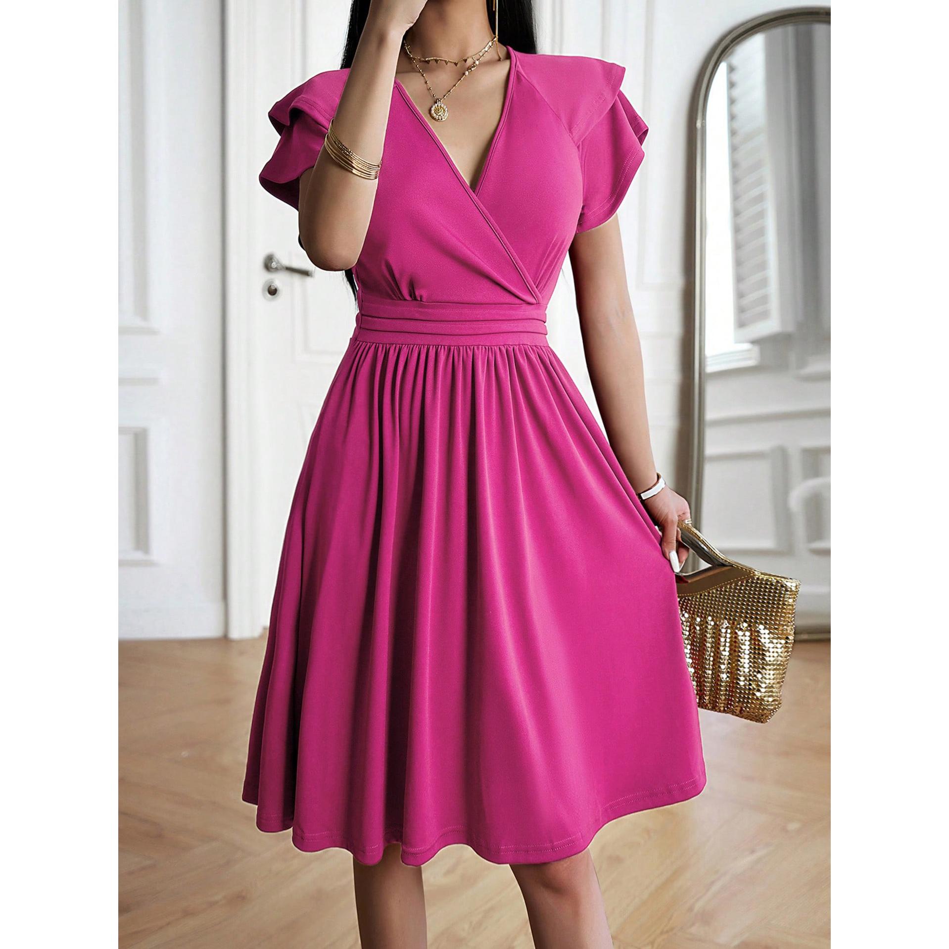 Women V-neck Fit & Flared Dress