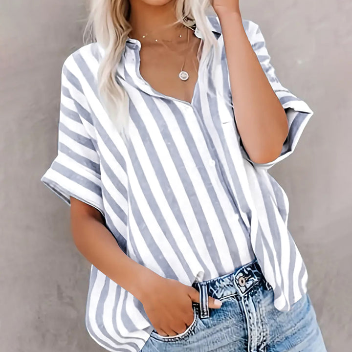 Women Spread Collar Multi Striped Casual Shirt