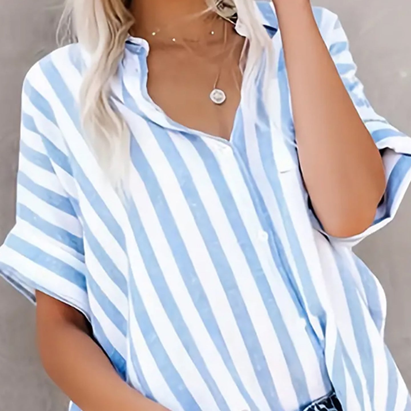 Women Spread Collar Multi Striped Casual Shirt