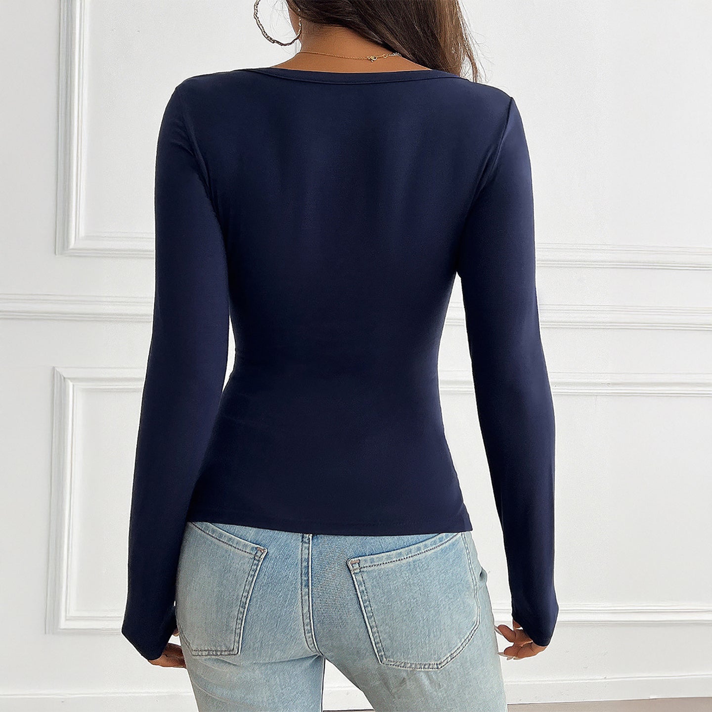 Women V - Neck Long Sleeves Top