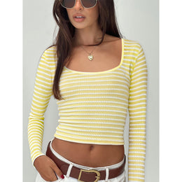 Women Striped Crop Top
