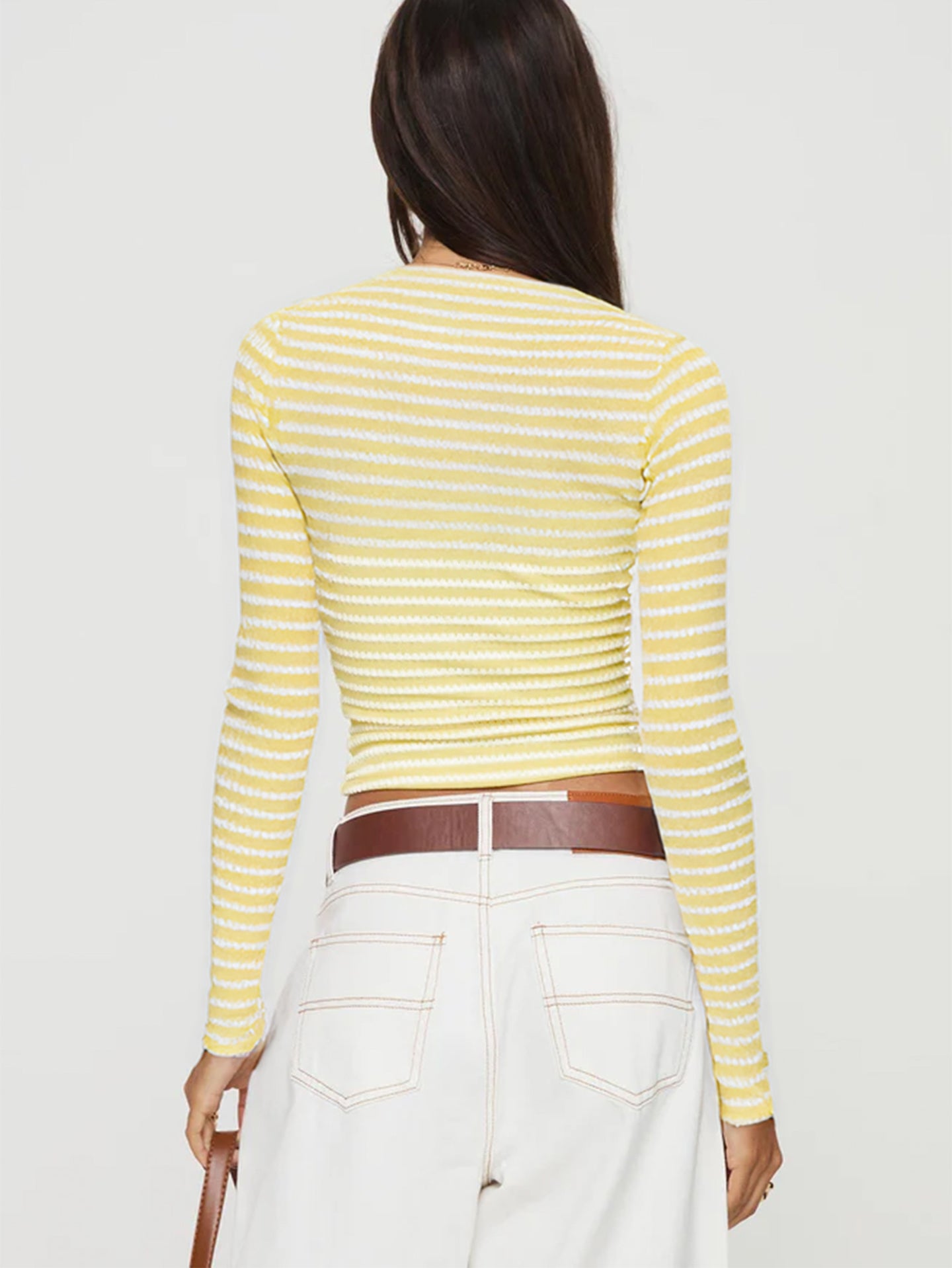 Women Striped Crop Top