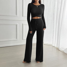 Round Neck Top with Trousers