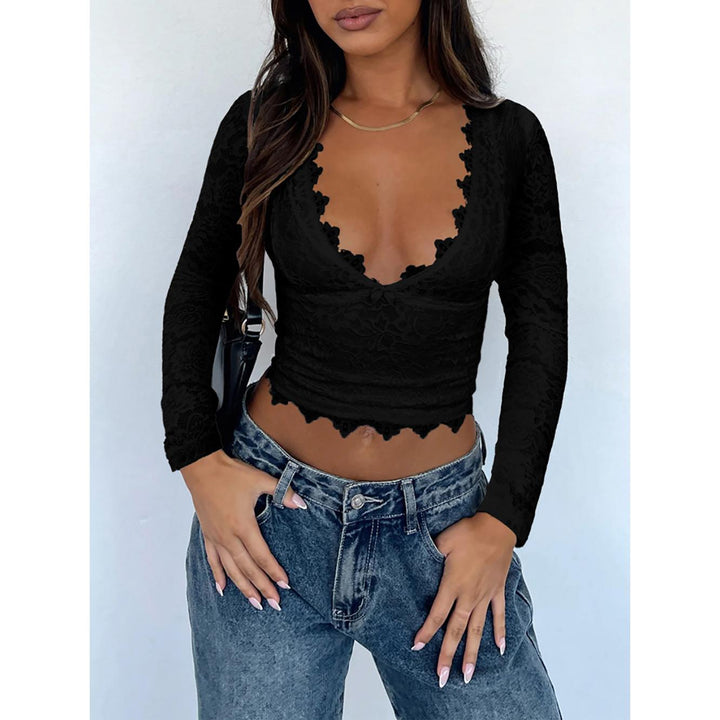 Women Extended Sleeves Crop Top
