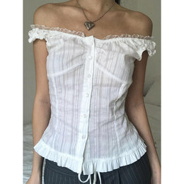 Striped Off-Shoulder Regular Top