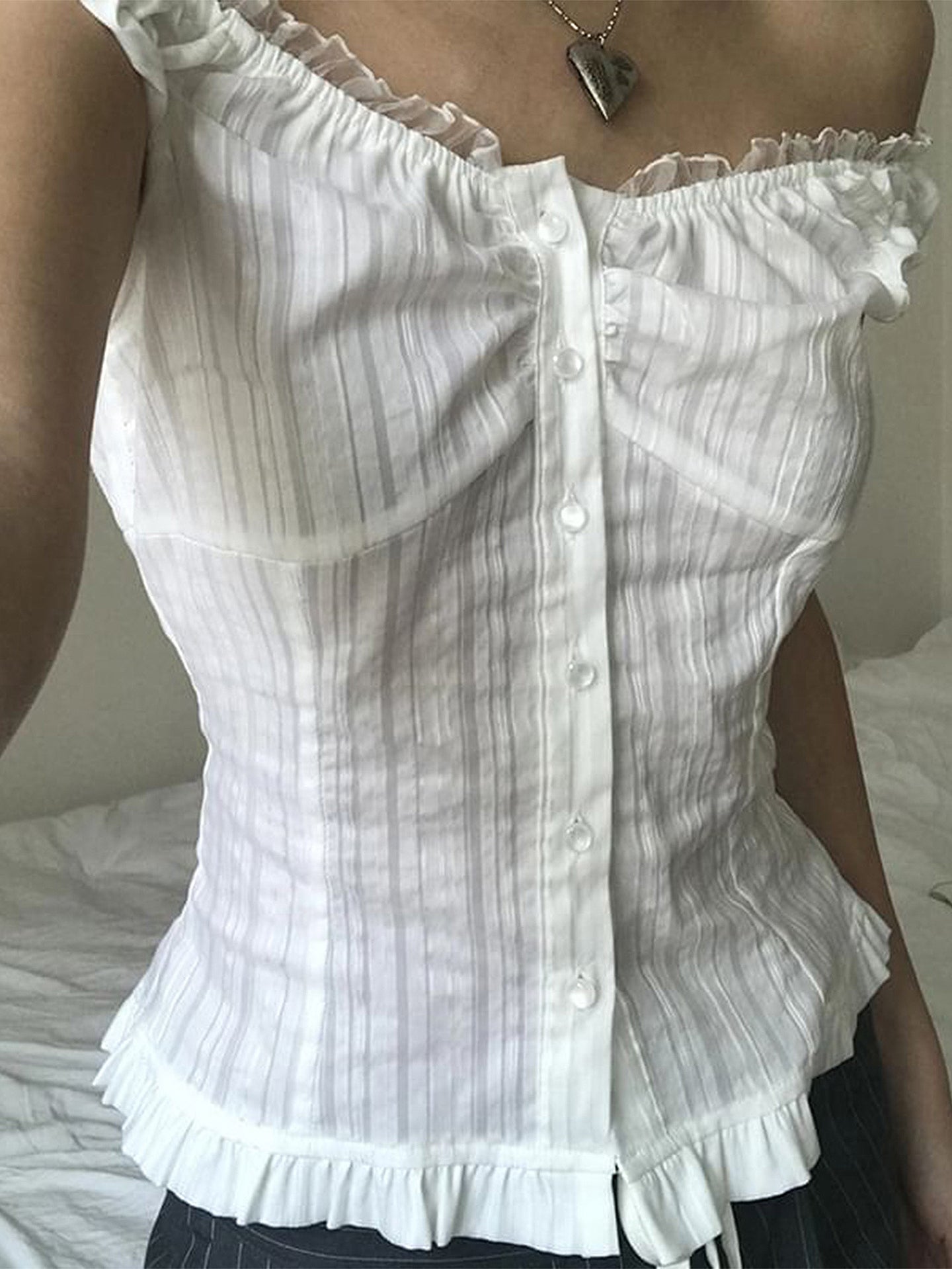 Striped Off-Shoulder Regular Top