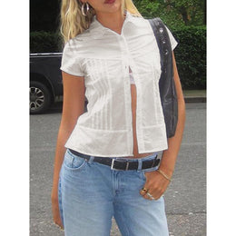 Pin Tuck Shirt Style Top