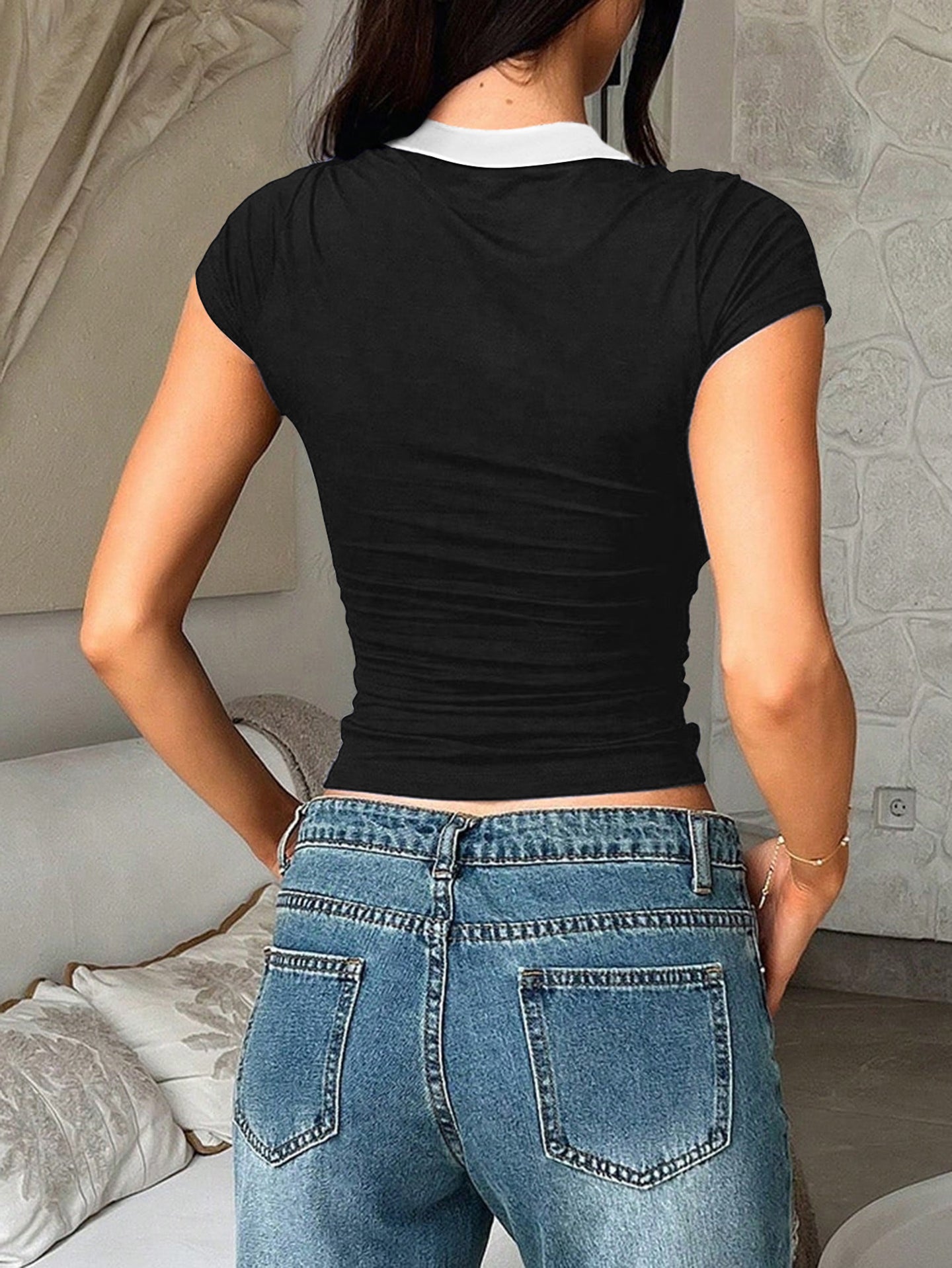 Women Shirt Collar Top