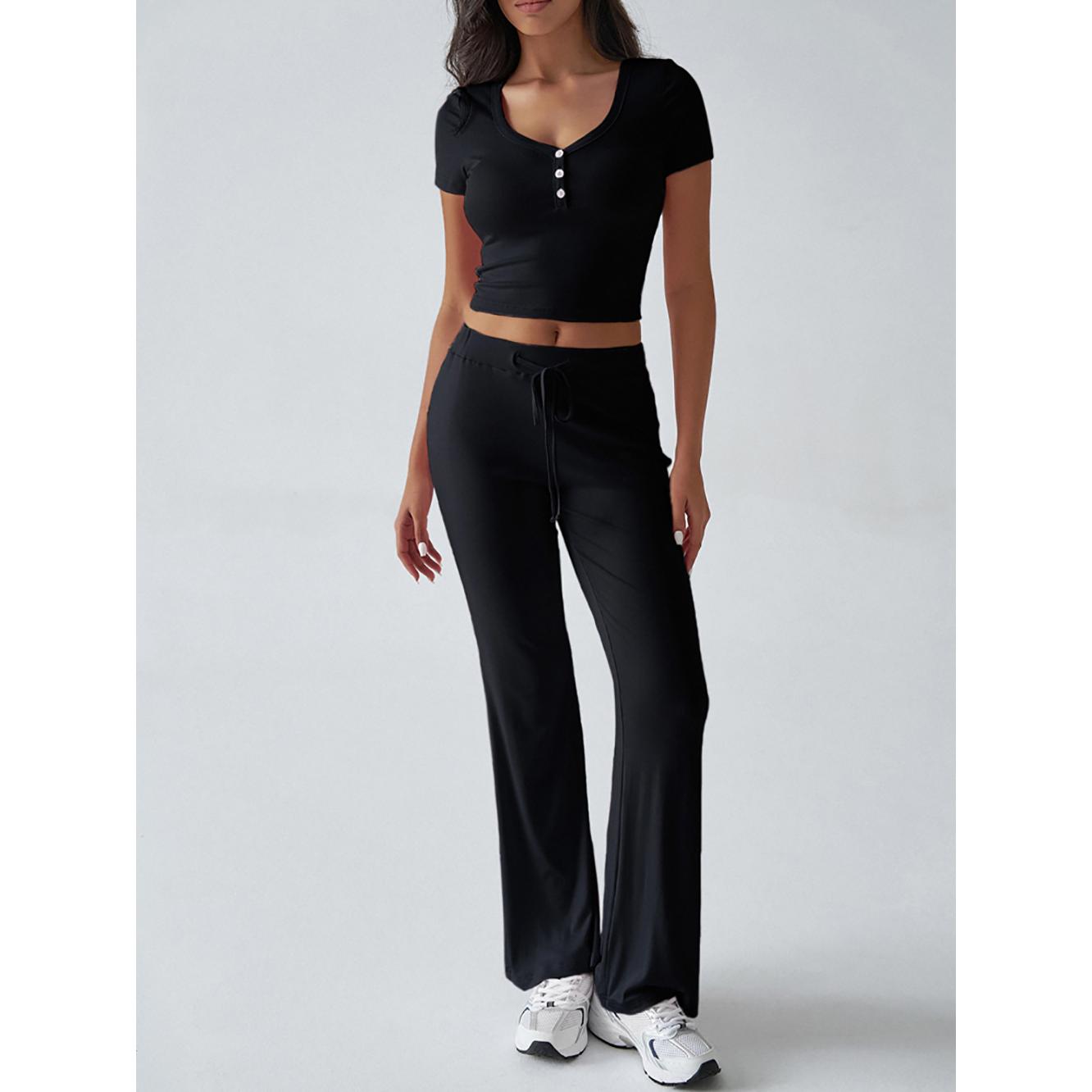 Round Neck Tops And Trousers