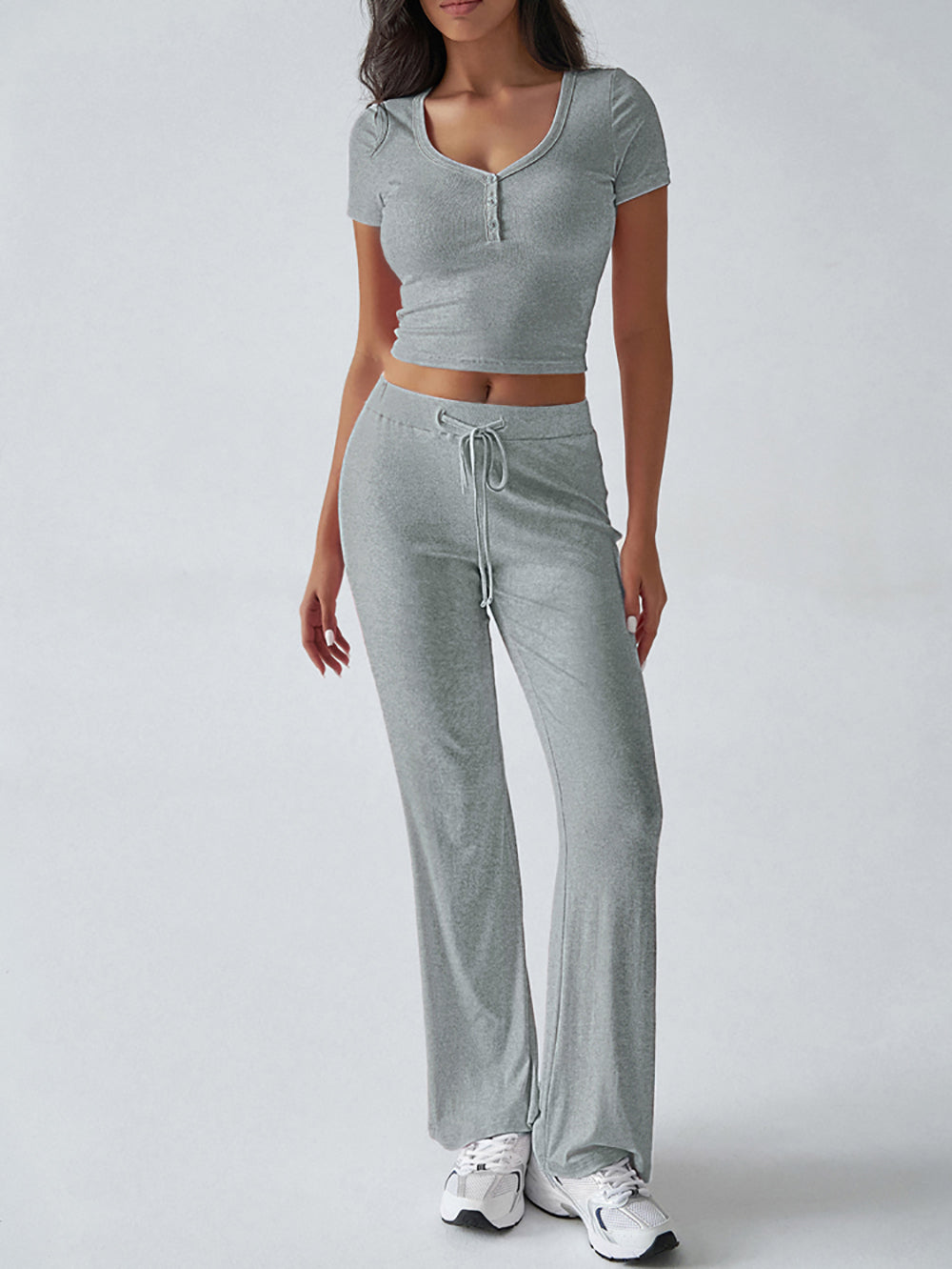 Round Neck Tops And Trousers