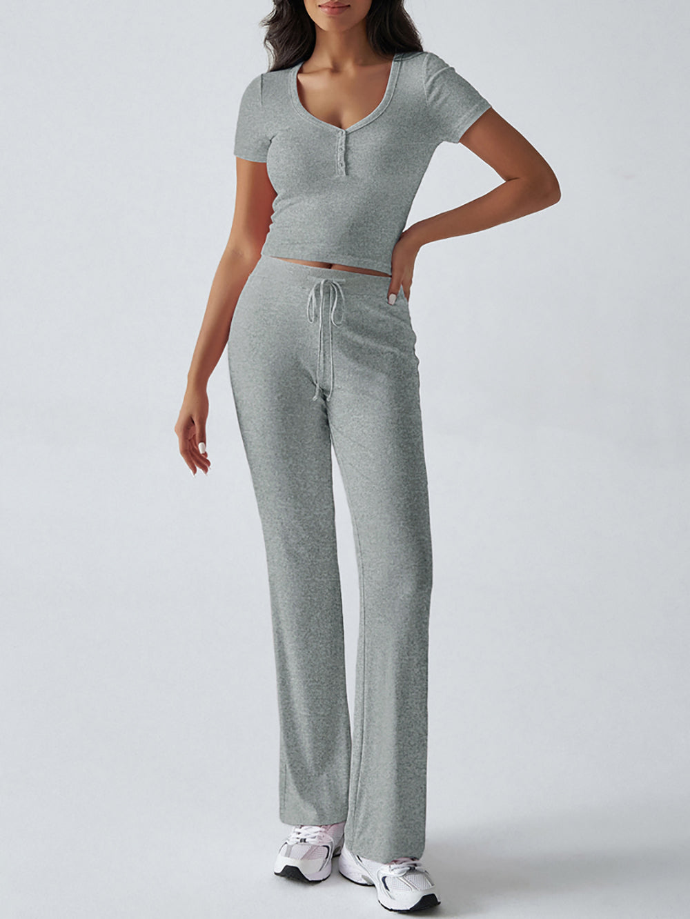 Round Neck Tops And Trousers