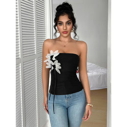 Women Self Design Floral Tube Top
