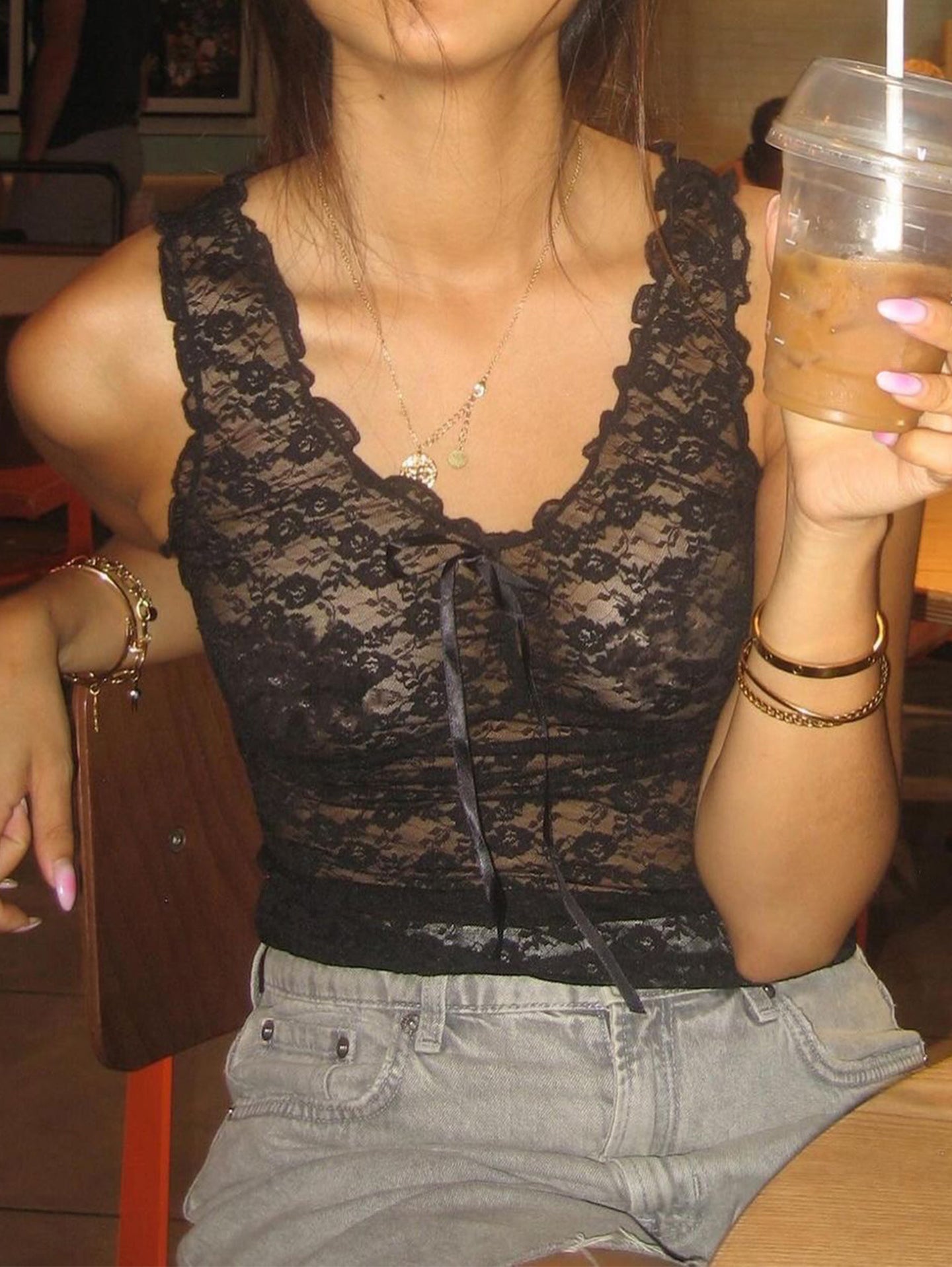 Women Self Design V-Neck Crop Fitted Top