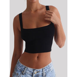 Women Shoulder Straps Tank Crop Top