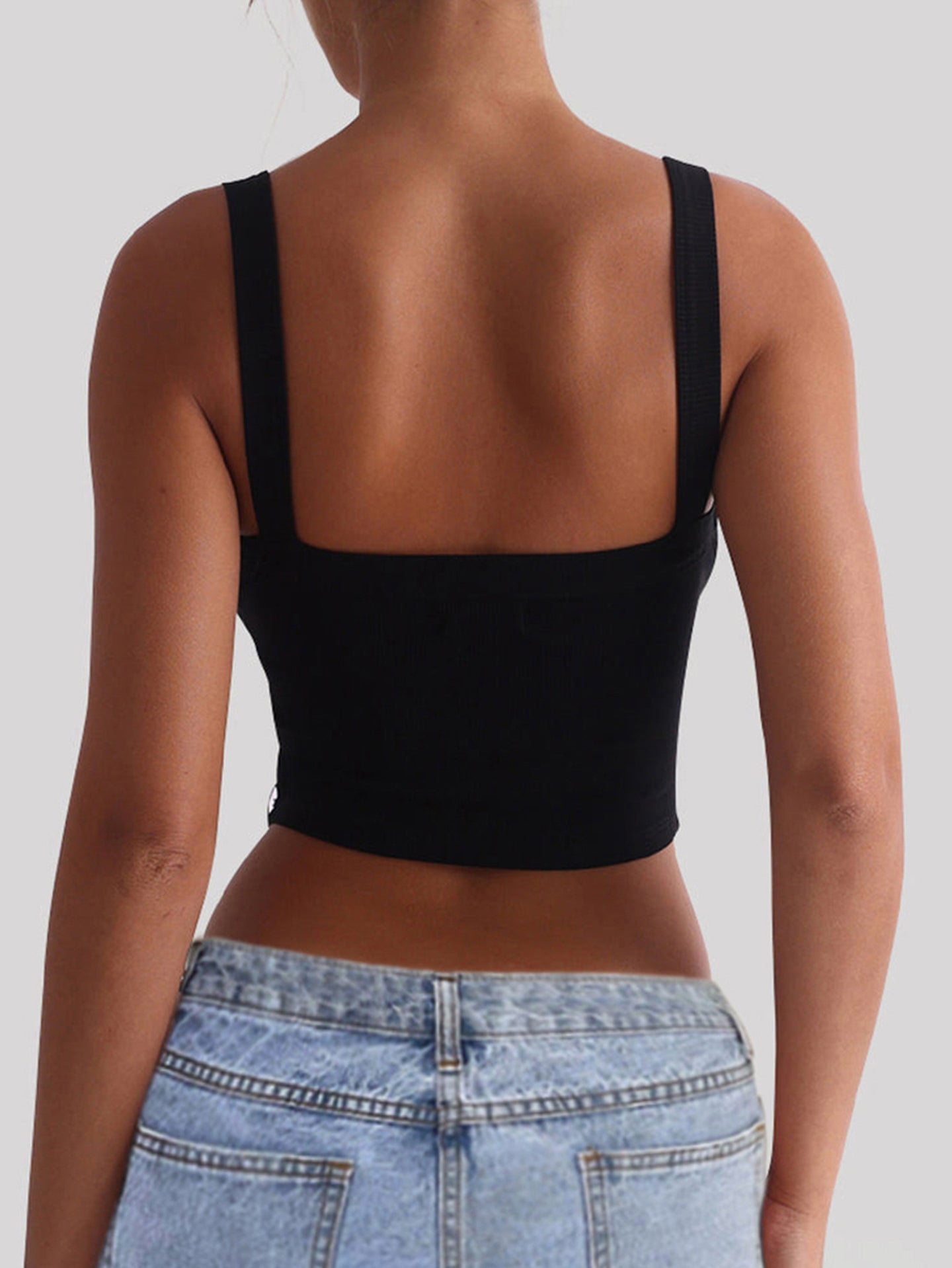 Women Shoulder Straps Tank Crop Top