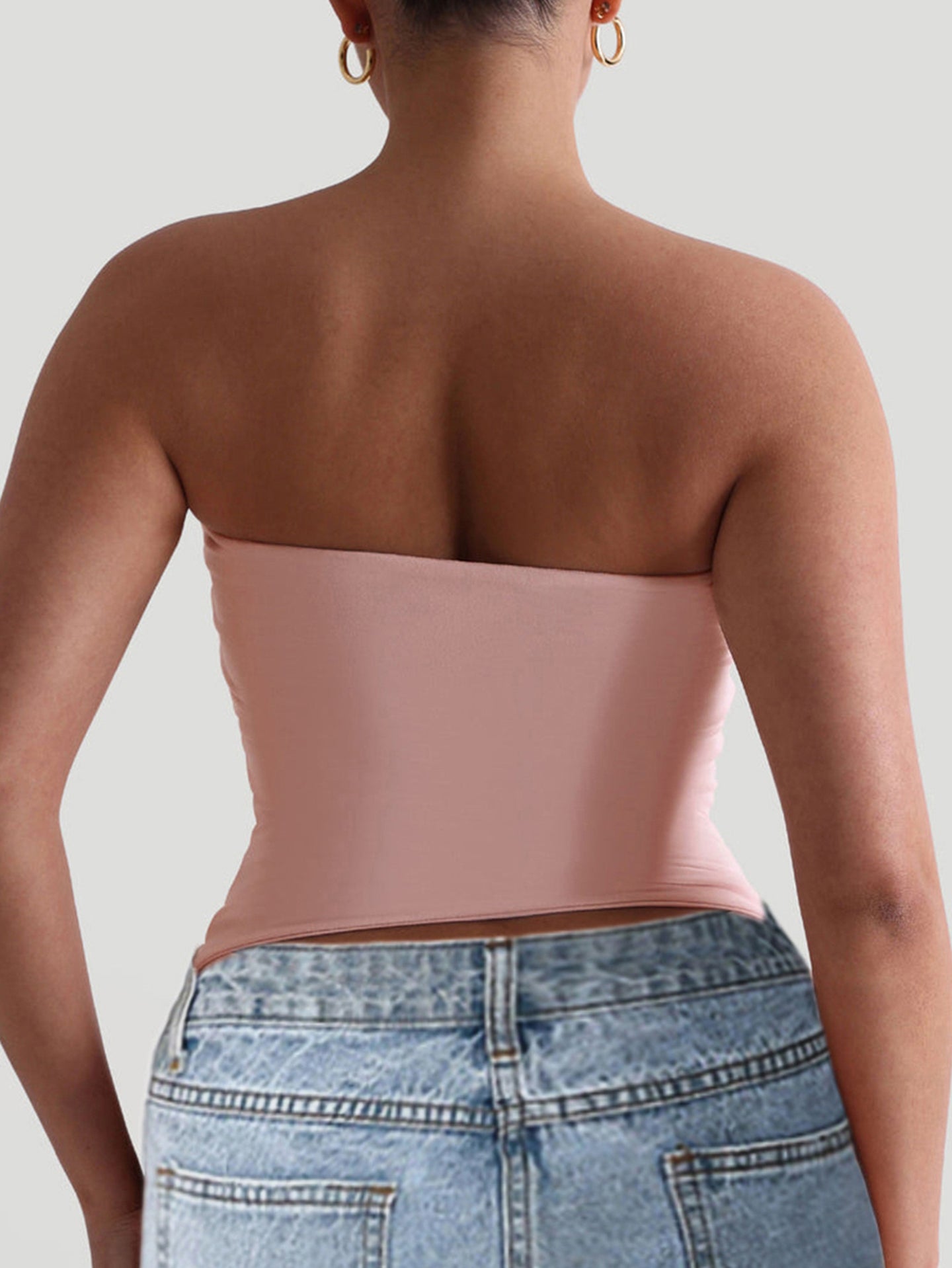 Women Strapless Tube Crop Top