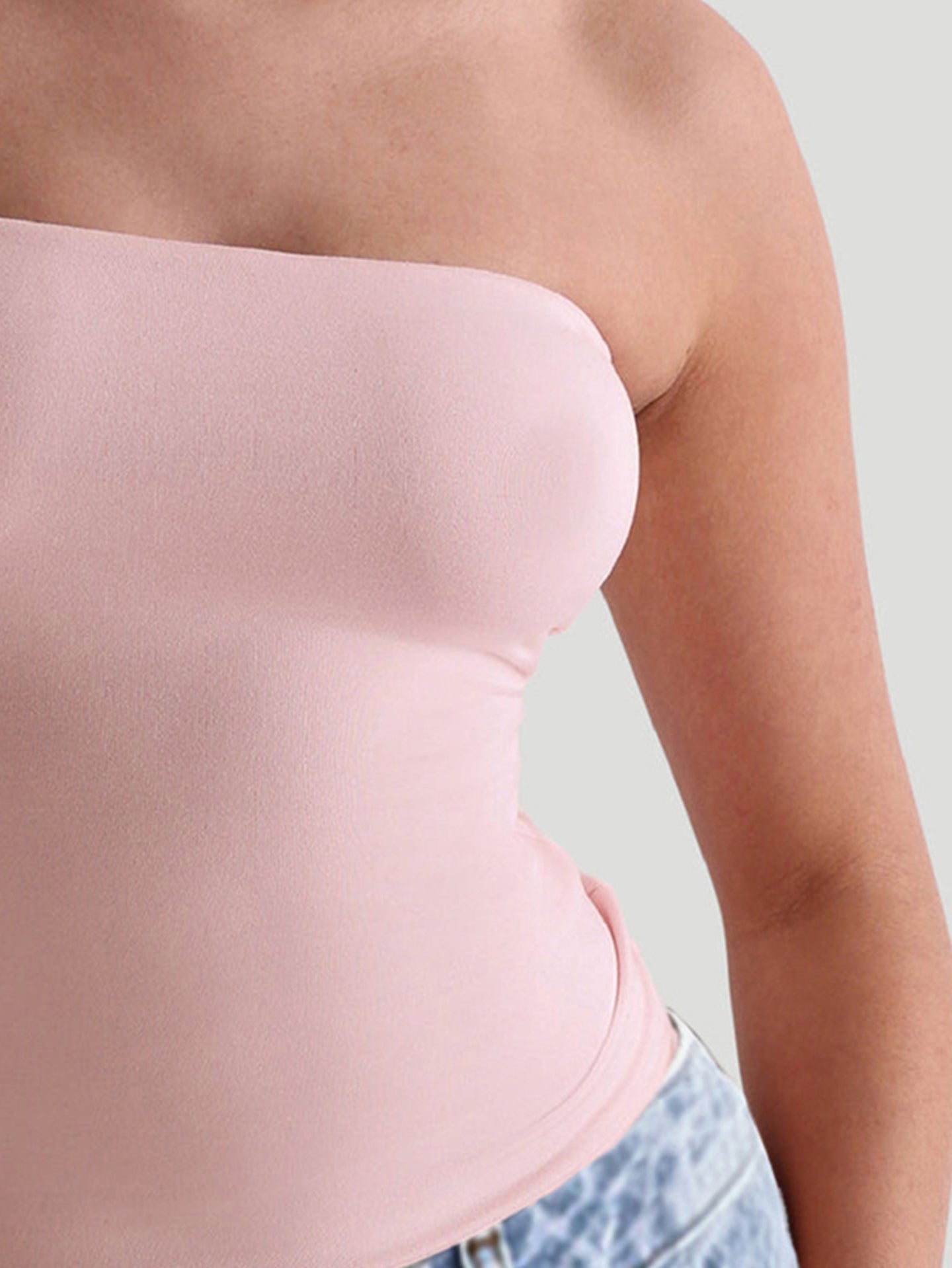 Women Strapless Tube Crop Top