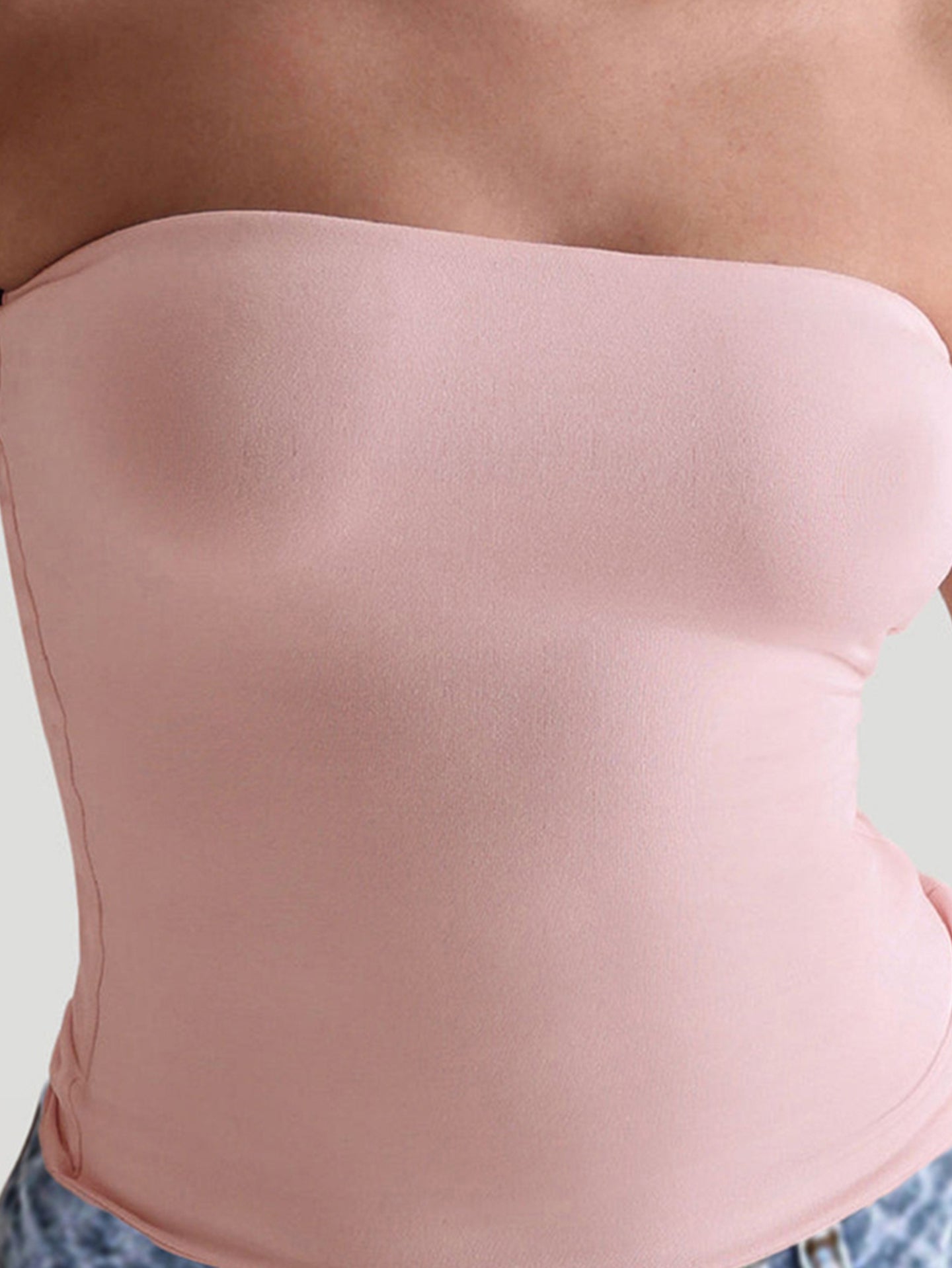 Women Strapless Tube Crop Top
