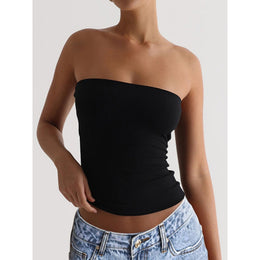 Women Strapless Tube Crop Top