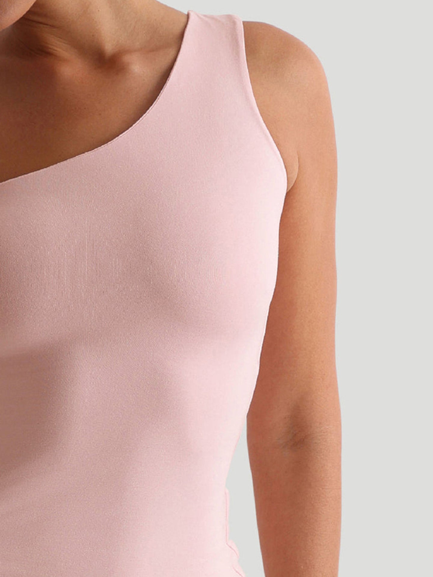 Solid One Shoulder Fitted Crop Top