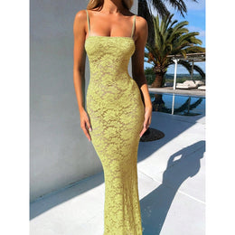 Women Ethnic Embroidered Shoulder Straps Schifli Maxi Dress