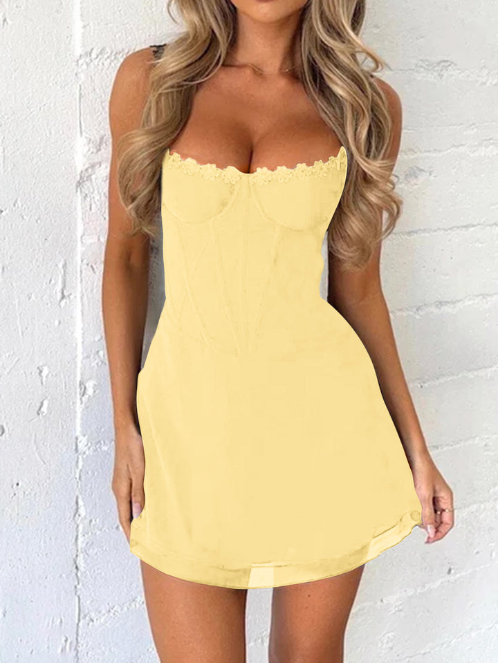 Shoulder Straps Bodycon Mini Dress