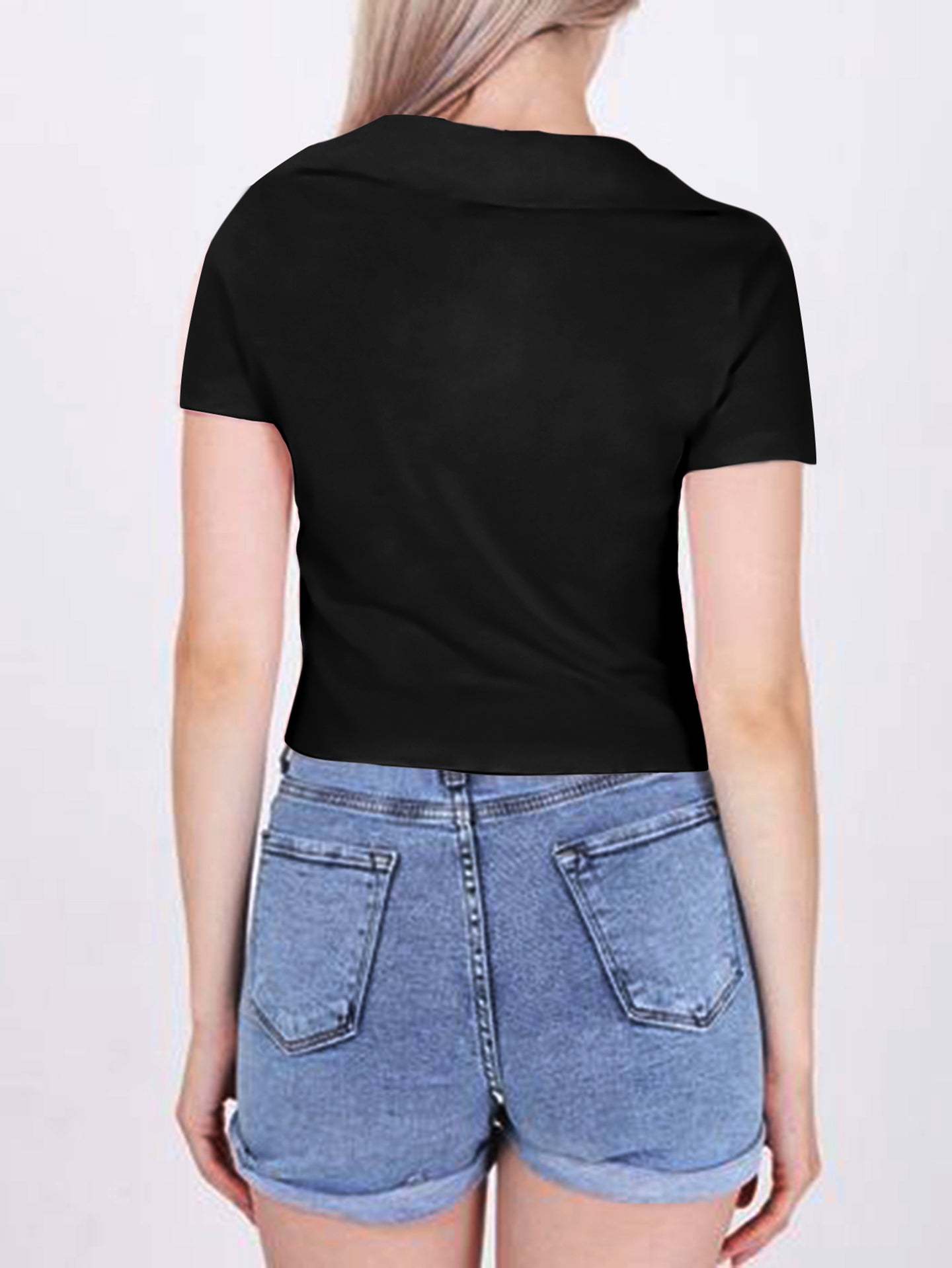 Women Short Sleeves Shirt Style Top