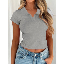 Women Shirt Collar Shirt Style Top