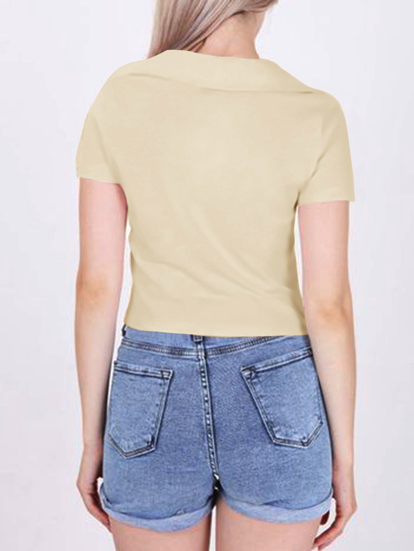 Women Crop Shirt Style Top