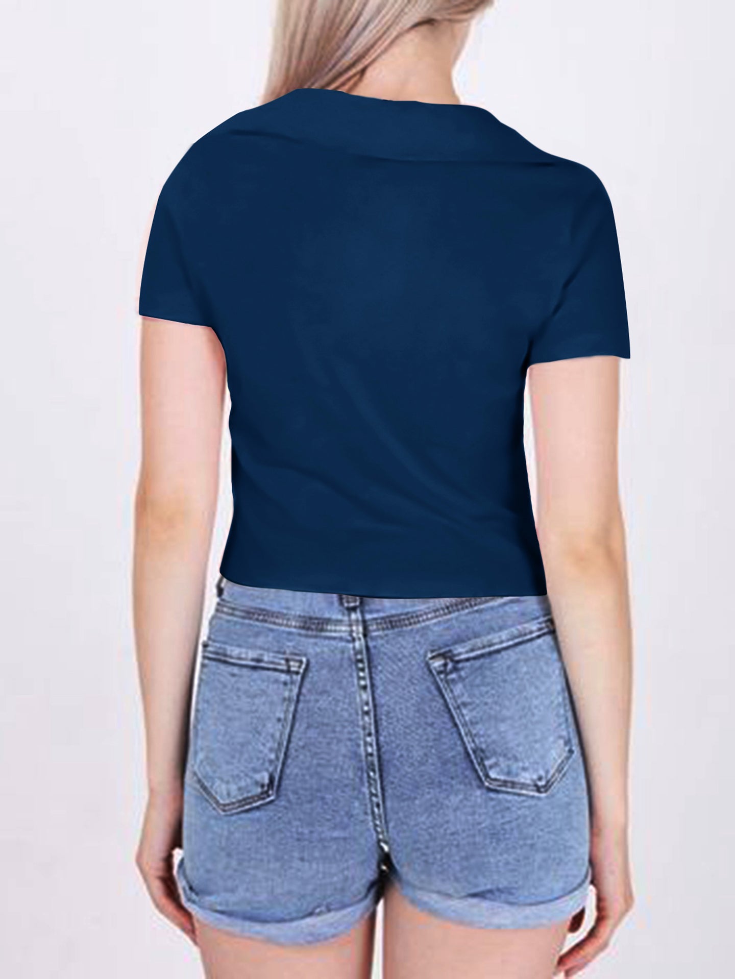 Women Crop Shirt Style Top