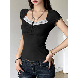 Women Solid Scoop Neck Fitted Top