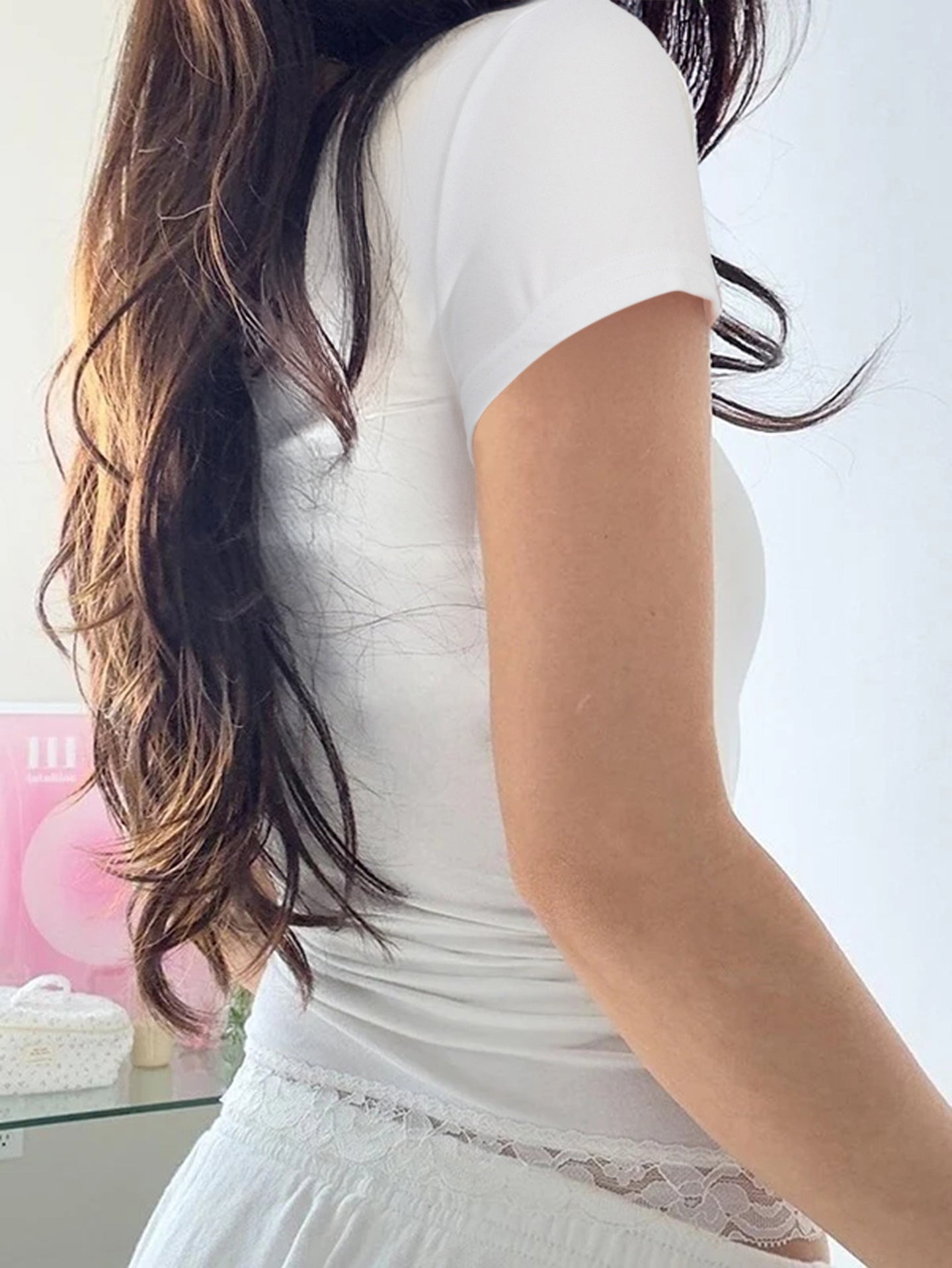 Women Cap Sleeves Crop Fitted Top