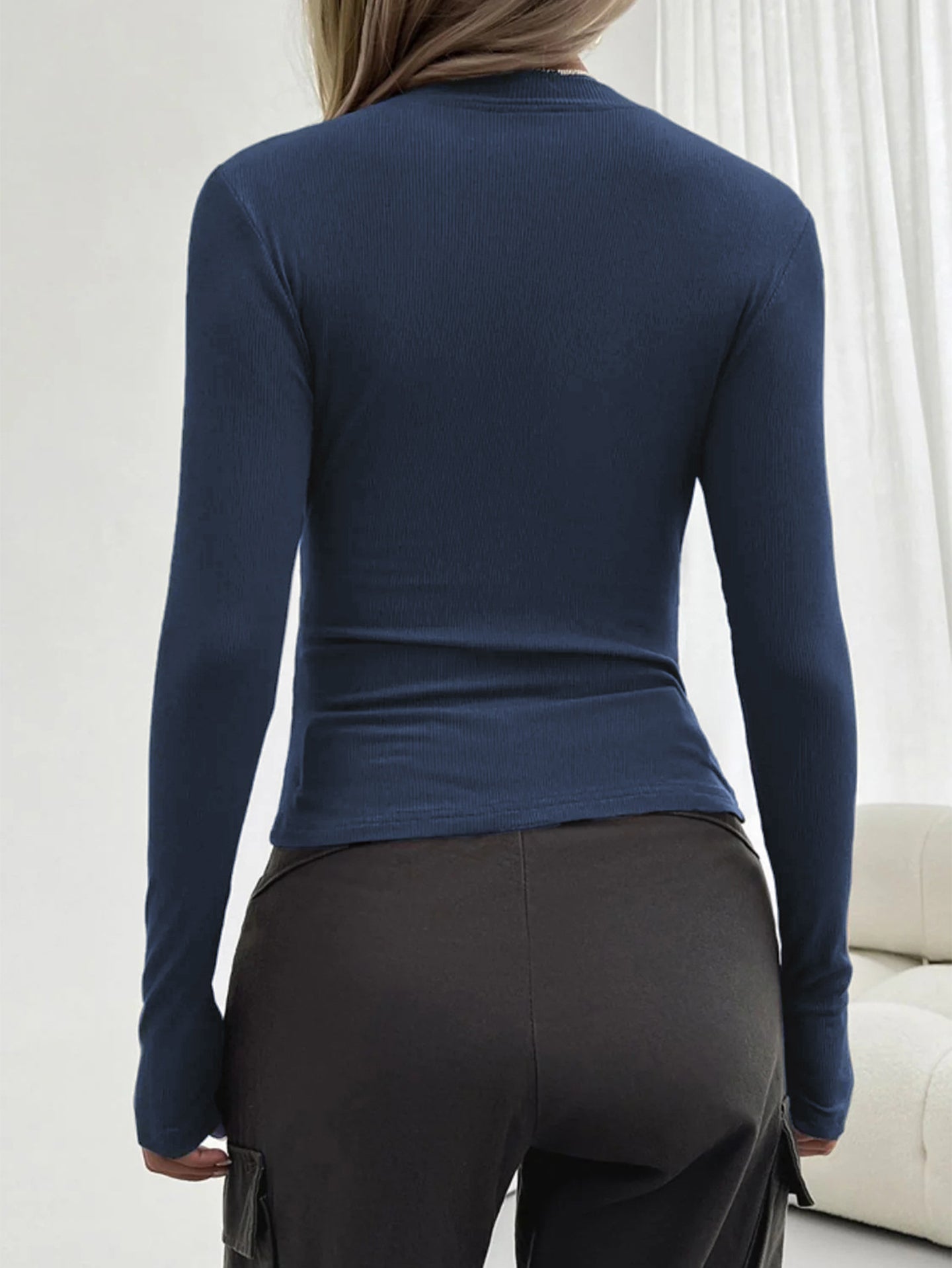 Women Ribbed Fitted Top