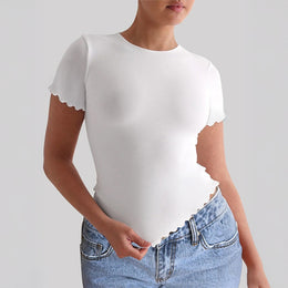 Women Ribbed Slim Fit T-shirt