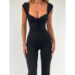 Women Sweetheart Neck Basic Jumpsuit