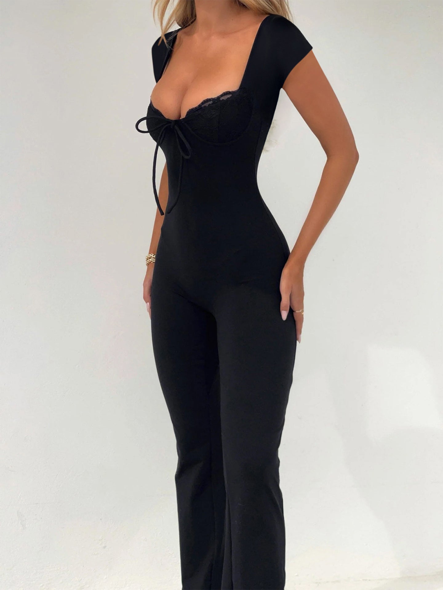 Women Sweetheart Neck Basic Jumpsuit