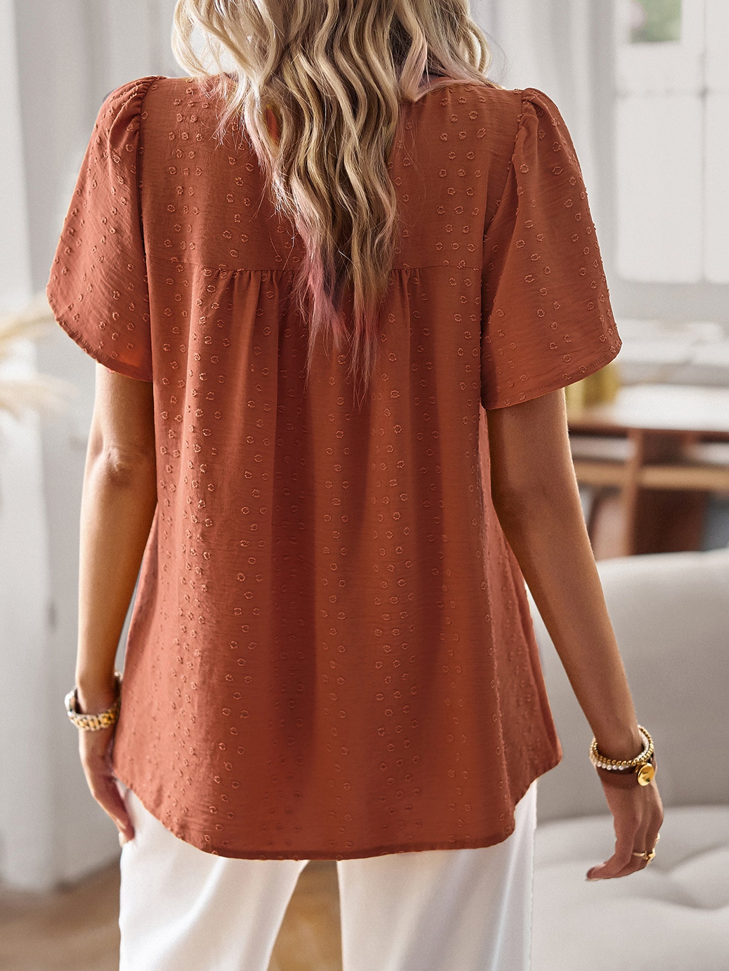 Puff Sleeve Peplum Top