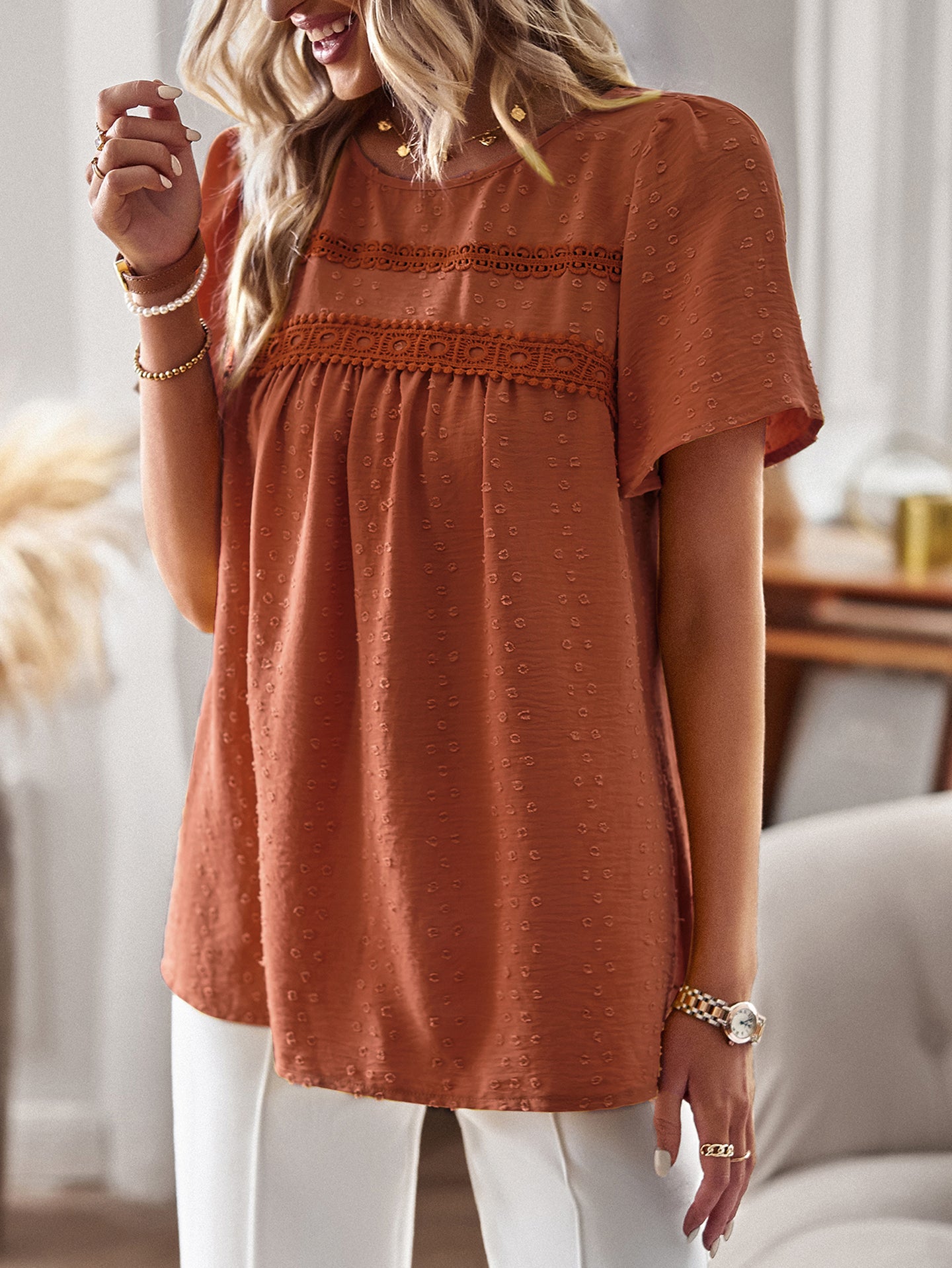 Puff Sleeve Peplum Top