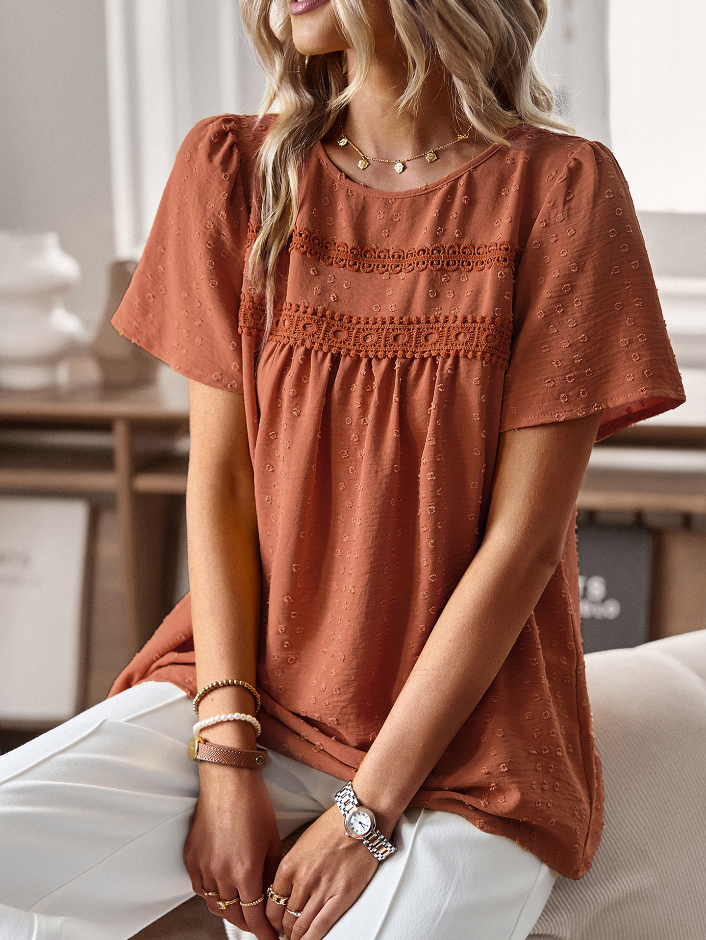 Puff Sleeve Peplum Top