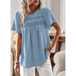 Women Puff Sleeve Peplum Top